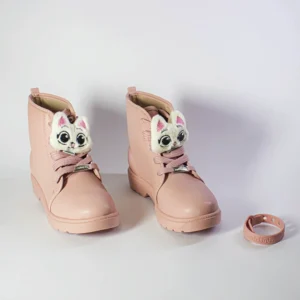Bota Coturno Menina Molekinha Infantil Pulseira Pelucia - Imagem 2