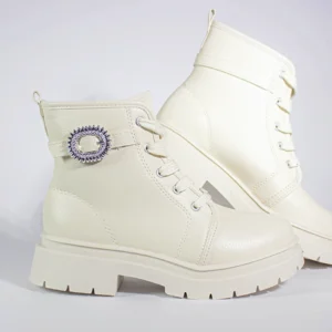 Bota Molekinha Infantil Meninas Estilo Coturno Tratorada - Imagem 1