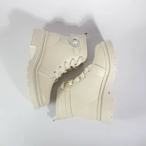 Bota Molekinha Infantil Meninas Estilo Coturno Tratorada - Imagem 4