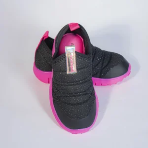 Tênis Novopé Infantil Feminino Slip On Preto com Rosa Casual - Imagem 2
