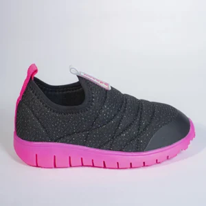 Tênis Novopé Infantil Feminino Slip On Preto com Rosa Casual - Imagem 3